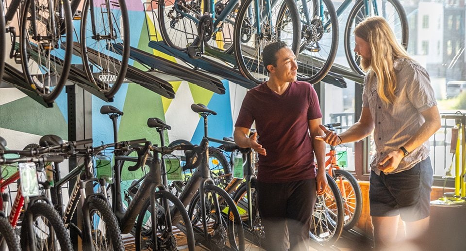 Men in Bike Shop